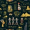 Vector seamless pattern on the Ancient Egypt theme