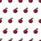 Vector seamless pattern with apples. Repeating fruit icon on white