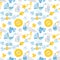 Vector Seamless Pattern for Baby Boy Shower