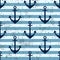 Vector seamless pattern Background with anchor, horizontal lines Creative geometric vintage backgrounds, nautical theme Graphic il