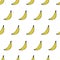 Vector seamless pattern with banana. Repeating fruit icon on white