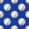 Vector seamless pattern of baseball balls on blue background