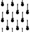 Vector seamless pattern of bass electric guitar