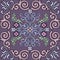 Vector seamless pattern with beautiful ornament. The colors of lavender. Exquisite antique style.