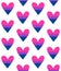 Vector seamless pattern of bi bisexual flag heart
