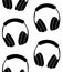 Vector seamless pattern of black headphones