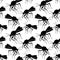 Vector seamless pattern of black mosquitos, moths, midges in flat style. Simple texture with insects, pests