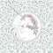 Vector seamless pattern with blackthorn and hand drawn cute unicorn