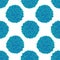 Vector seamless pattern blue turquise pompoms on white background. Great for handmade cards, invitations, wallpaper