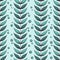 Vector seamless pattern with blue vertical seaweeds and air bubbles.