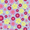 Vector Seamless Pattern Blue Yellow Hippie Floral