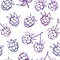 Vector seamless pattern with blueberries
