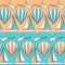 Vector seamless pattern with boat, airplane and air balloon.
