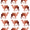 Vector seamless pattern with brown camel on white background.
