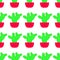 Vector seamless pattern with cactus. Bright repeated texture with green cactus in flower pot