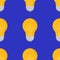 Vector seamless pattern with cartoon doodle lightbulbs. Trendy background with sign or symbol of idea, business, science,