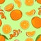 Vector Seamless Pattern of Cartoon Oranges