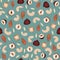 Vector seamless pattern with cashews, almonds, hazelnuts, seeds isolated on green