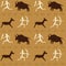 Vector Seamless Pattern with Cave Drawings Theme