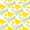 Vector Seamless pattern Chickens bird yellow color,