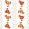 Vector seamless pattern with chickens. Farm animal theme. Colored chicken pattern for textile, paper, book, game, cards