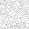 Vector Seamless Pattern: Chinese Buddhist Background, Outline Drawings, Black and White Illustration.