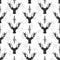 Vector seamless pattern with Christmas deer heads garlands.