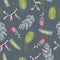 Vector seamless pattern with Christmas plants