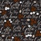 Vector seamless pattern on the coffee theme