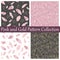 Vector seamless pattern collection. Feather and diamonds,gems,crystals. Stylish,trendy,fashionn pattern set.