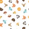 Vector seamless pattern of color animals