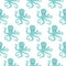 Vector seamless pattern with color octopuses. Cute octopuses have fun