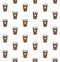 Vector seamless pattern of color take away coffee