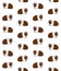 Vector seamless pattern of colored Guinea pig