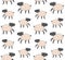 Vector seamless pattern of colored running sheep