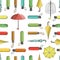 Vector seamless pattern of colored umbrellas