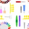 Vector seamless pattern of colorful manicure tools on a white background
