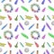 Vector seamless pattern of colorful manicure tools on a white background