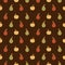 Vector seamless pattern with colorful pears and apples.