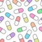 Vector seamless pattern of colourfull pills