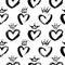 Vector Seamless Pattern of Crowns and Hearts. Messy Baby Princess and Prince crown, heart for kids room, child decor