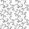 Vector seamless pattern. Curls from round points isolated on a white background.