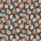 Vector seamless pattern. Curvy fluid organic shapes, natural design elements, abstract pebbles, plants, herbs, lines, leaves,