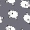 Vector seamless pattern of cute bouncing lambs. A repeating pattern of fluffy lambs.