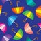 Vector seamless pattern. Cute colorful umbrellas.