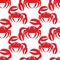 Vector Seamless Pattern with Cute Crabs. Crab Seamless Pattern Vector Illustration.