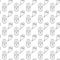 Vector seamless pattern with cute Ghosts, Graves, Tombstone, crosses. Doodle outline, black contour. Textured Background for