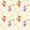 Vector seamless pattern with cute little enchantresses