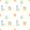 Vector seamless pattern with cute reading animals