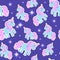Vector seamless pattern with cute unicorns in the night sky. Magic goodnight endless texture
